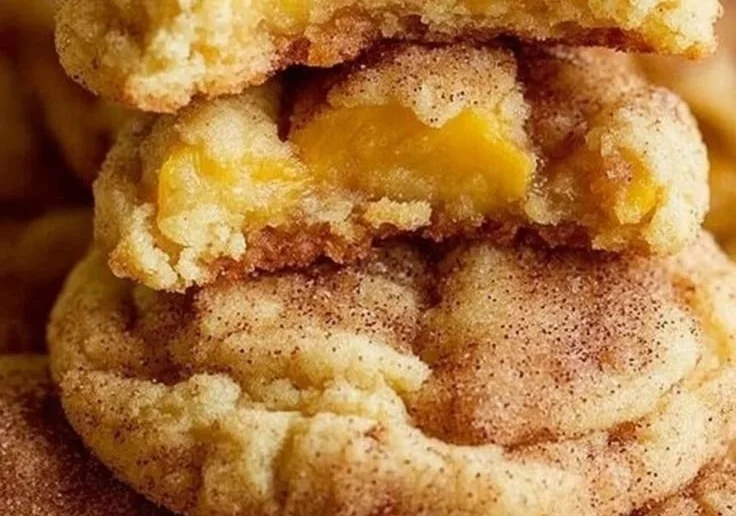 Delicious Peach Cobbler Cookies with juicy peach filling and crispy edges
