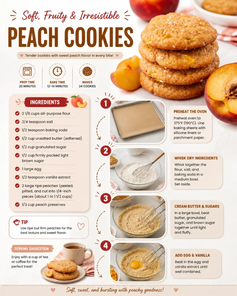 Homemade peach cookies fresh out of the oven, perfect for summer treats.
