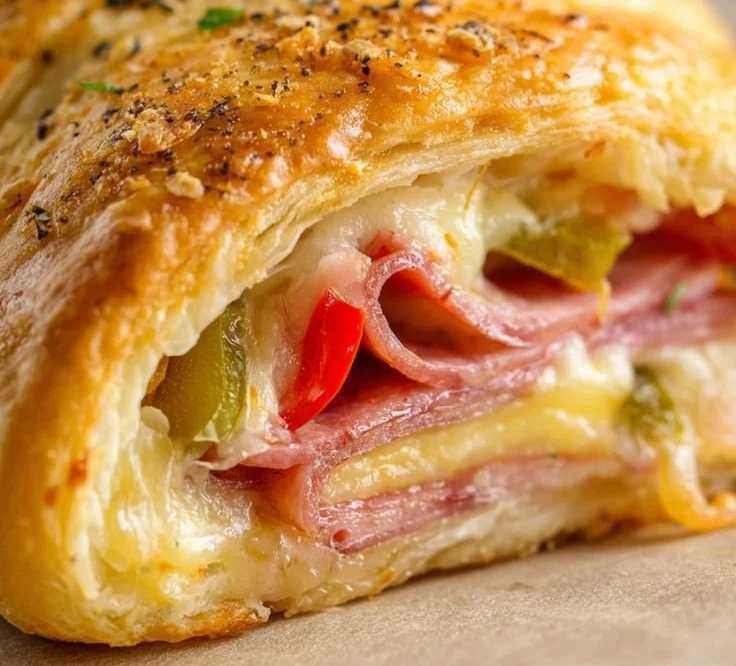 Spicy Italian Crescent Ring baked with flavorful ingredients and golden crust.