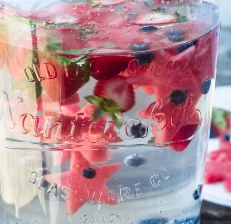 Star Spangled Fruit Infused Water with berries and mint for a refreshing drink