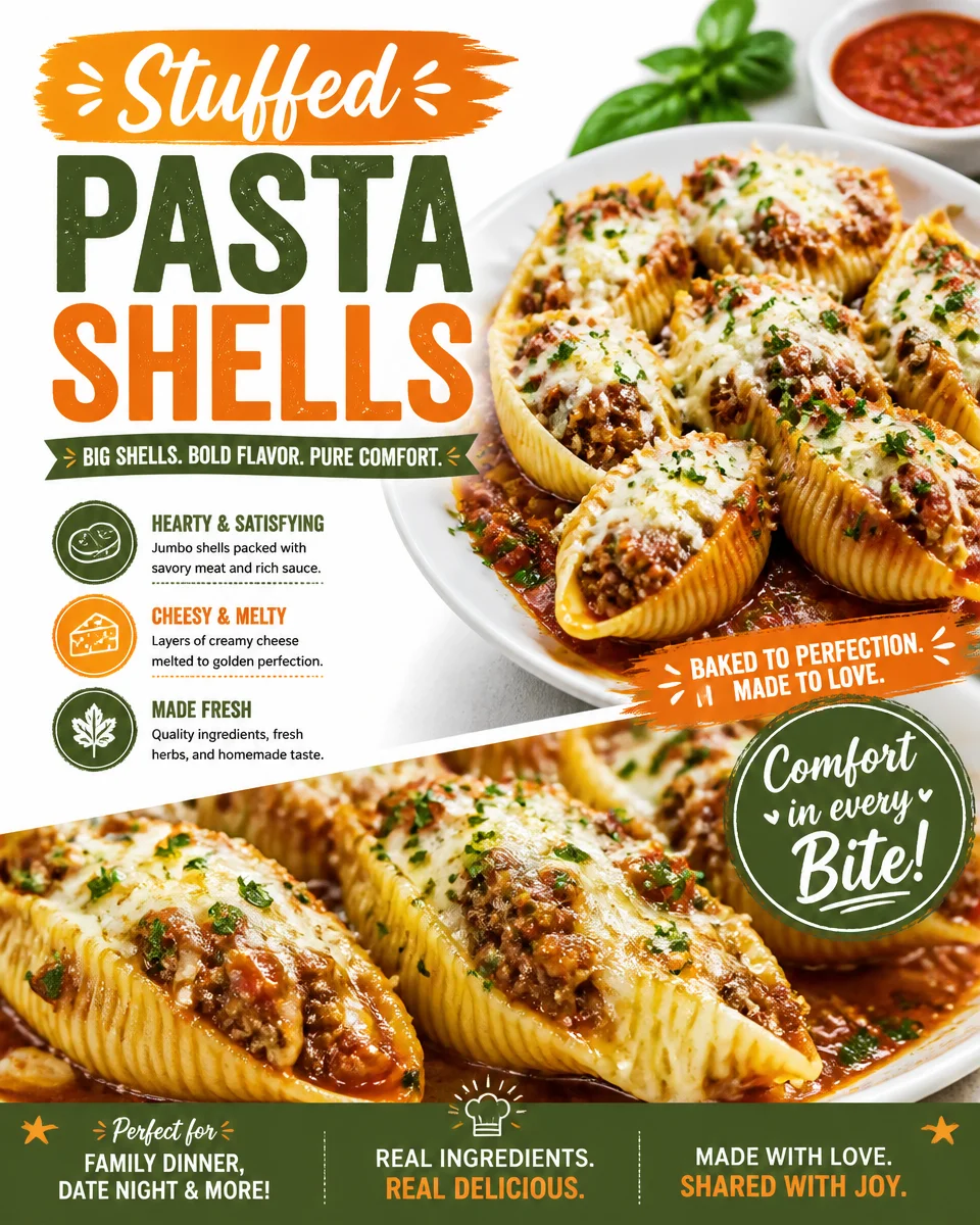 Delicious stuffed pasta shells filled with savory fillings ready for baking