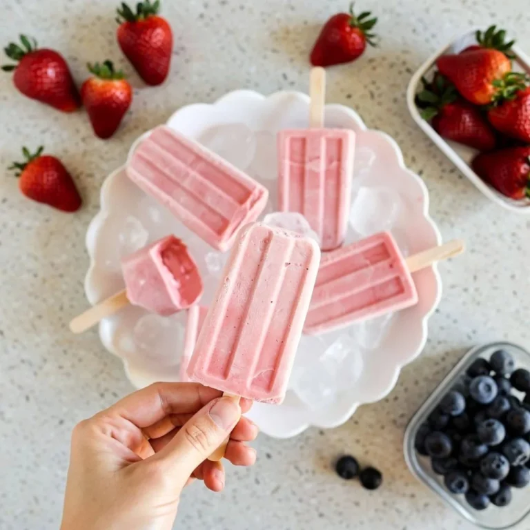 Delicious homemade Greek yogurt popsicles made with three ingredients