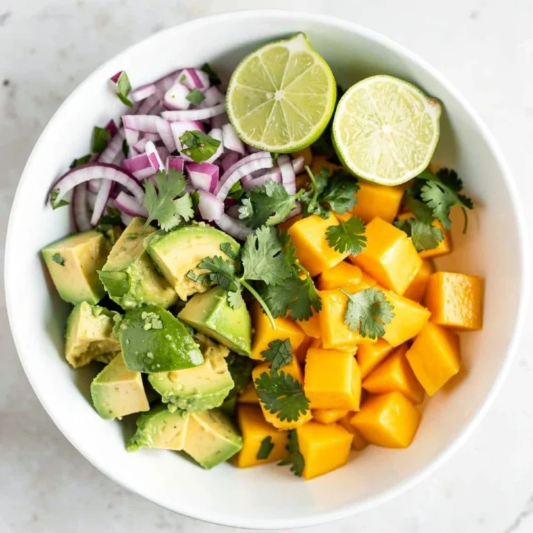 Colorful Avocado Mango Salad with fresh ingredients and vibrant presentation