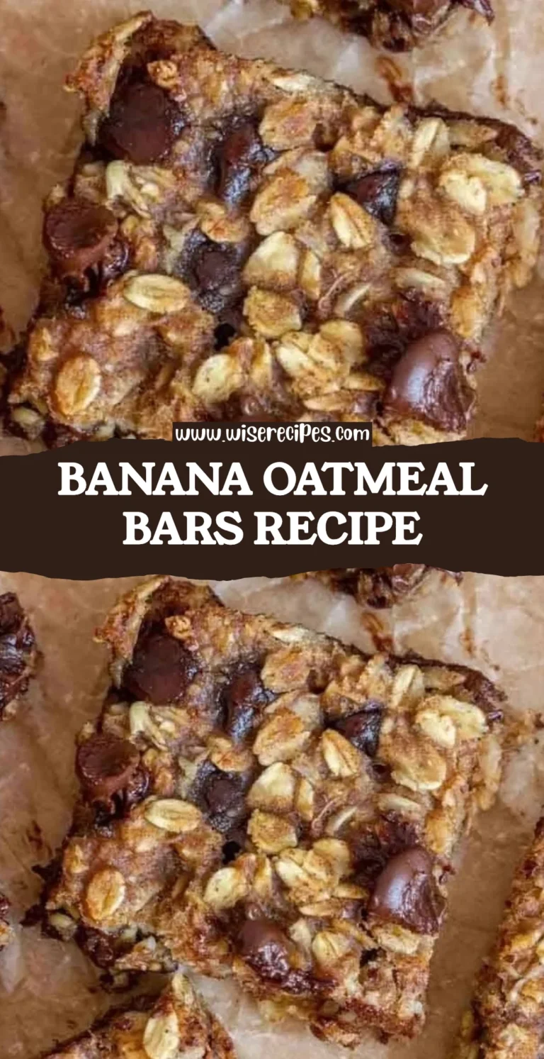 Delicious homemade banana oatmeal bars on a wooden table