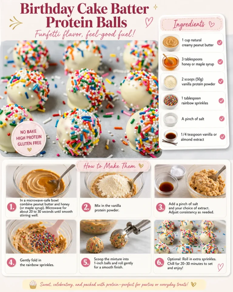 Delicious Birthday Cake Batter Protein Balls packed with protein and flavor