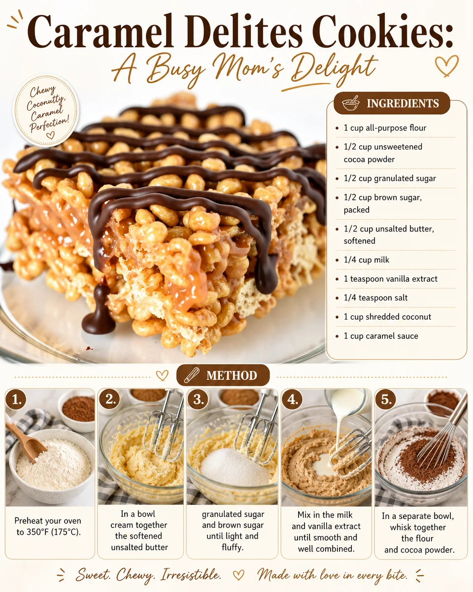 A plate of delicious Caramel Delites Cookies, perfect for busy moms.