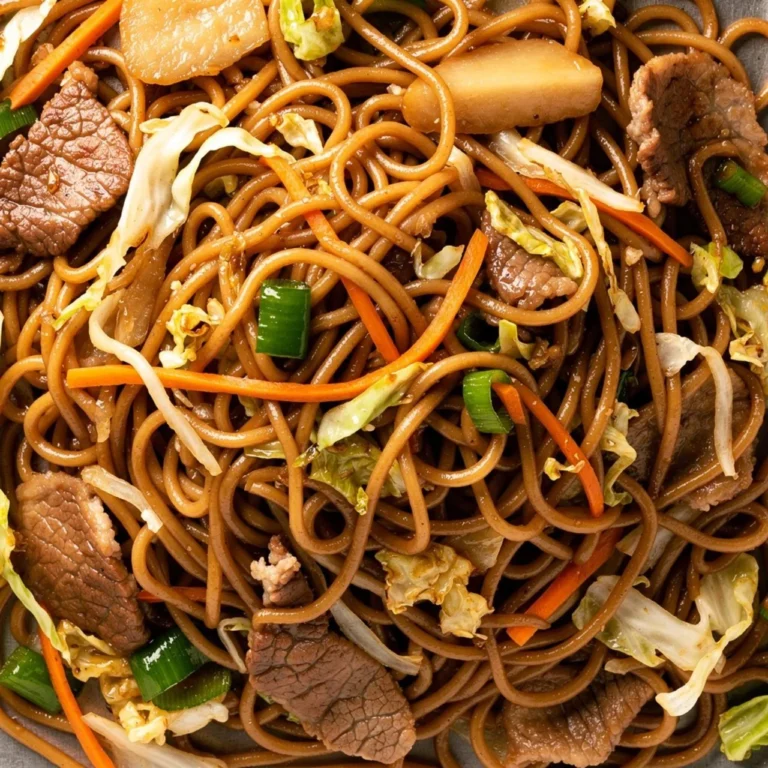 Delicious Chicken Chow Mein served in a bowl with fresh vegetables