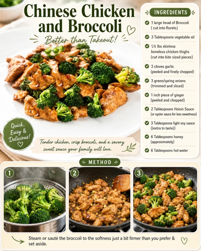 Chinese chicken and broccoli dish served with rice
