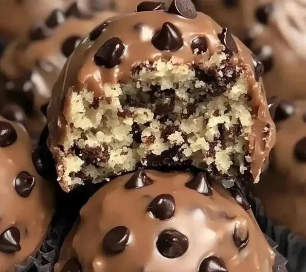 Chocolate chip cookie dough protein balls for a healthy snack option