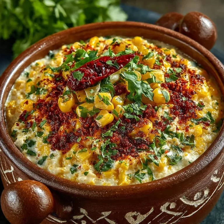 Creamy corn dip served with tortilla chips