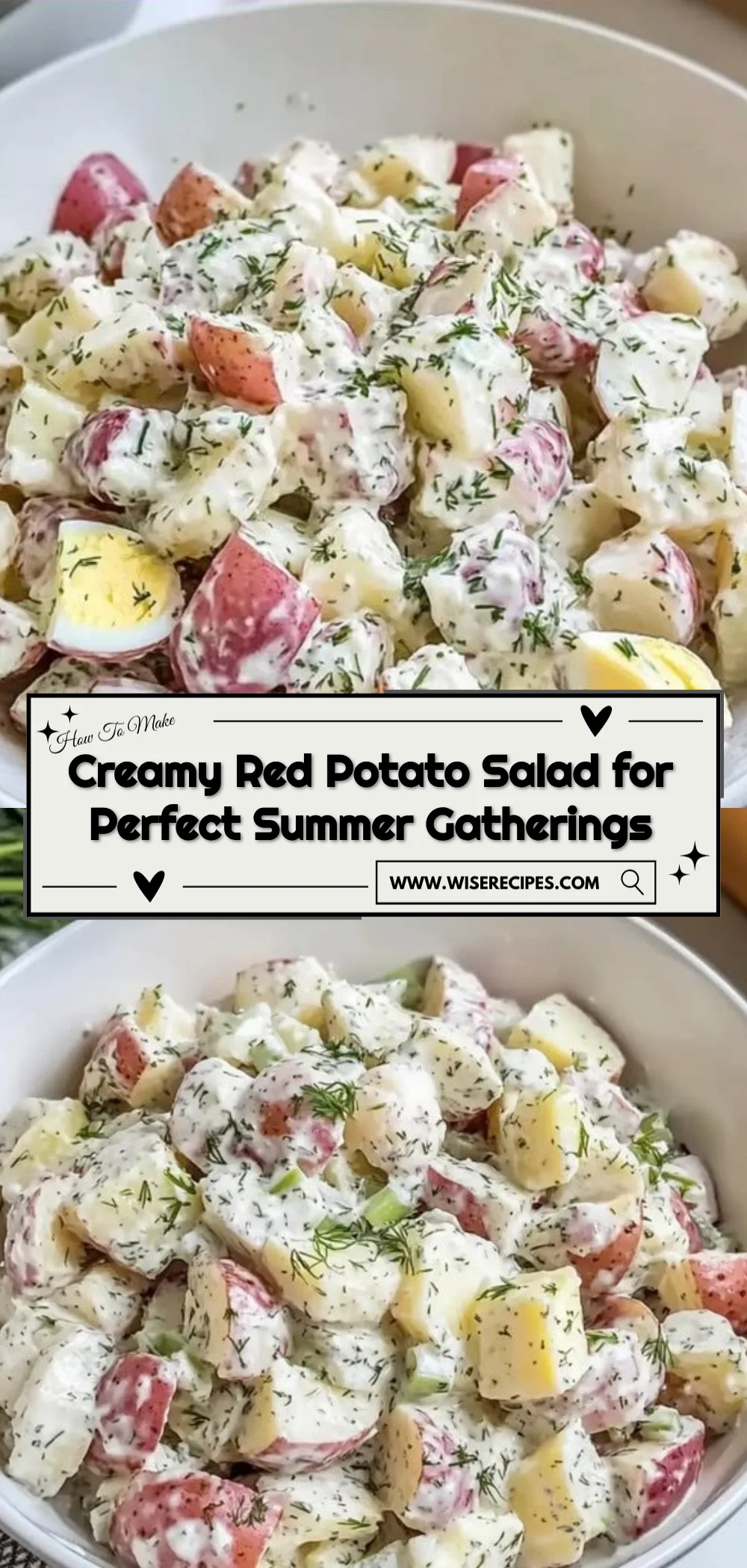 Creamy red potato salad in a bowl, perfect for summer gatherings.