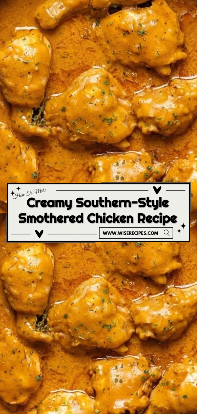 Creamy Southern-style smothered chicken served on a plate