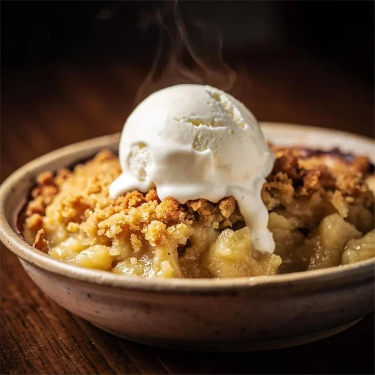 Delicious Crockpot Apple Crisp dessert topped with oats and cinnamon