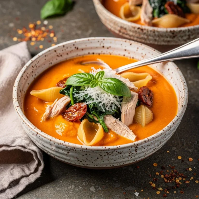 Delicious bowl of Crockpot Marry Me Chicken Soup with herbs and spices