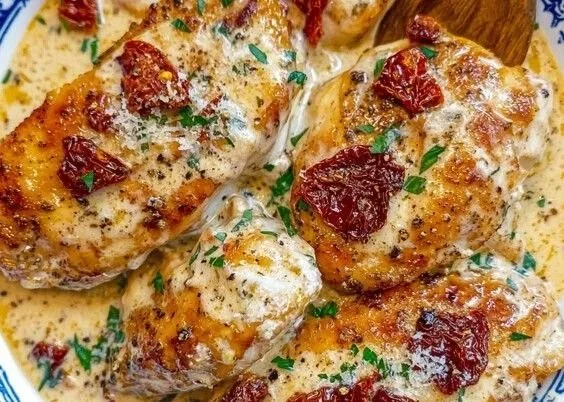 Delicious Crock Pot Marry Me Chicken served with creamy sauce and herbs