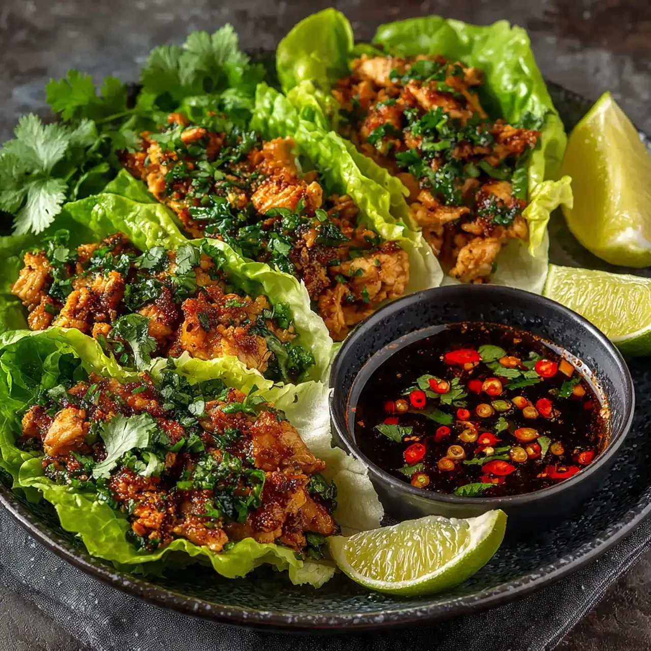 Easy Keto Chicken Lettuce Wraps with fresh ingredients for a low-carb meal