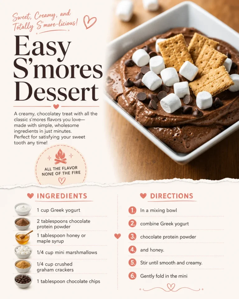 Easy S'mores dessert with graham crackers and chocolate layers