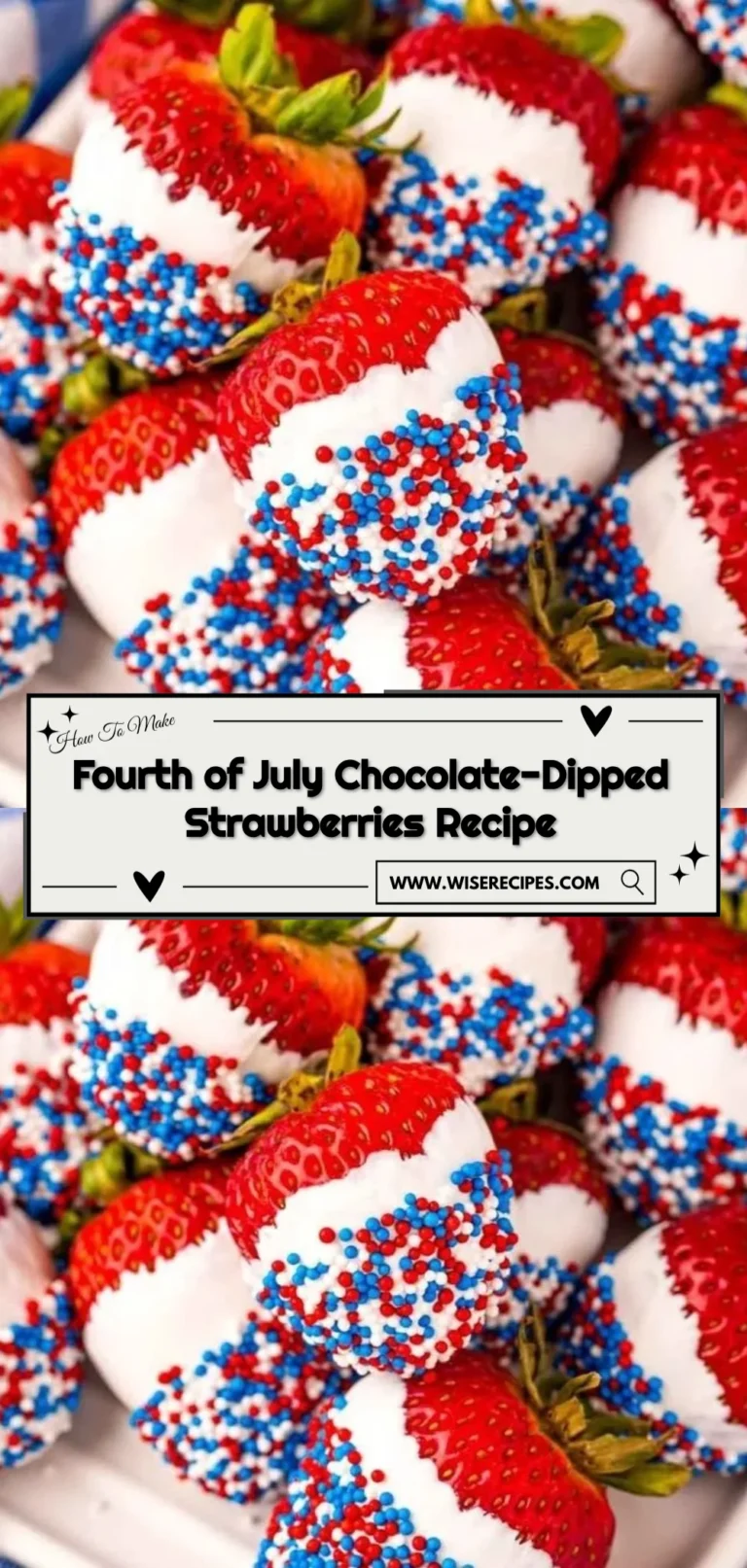 Delicious Fourth of July chocolate-dipped strawberries on a festive table