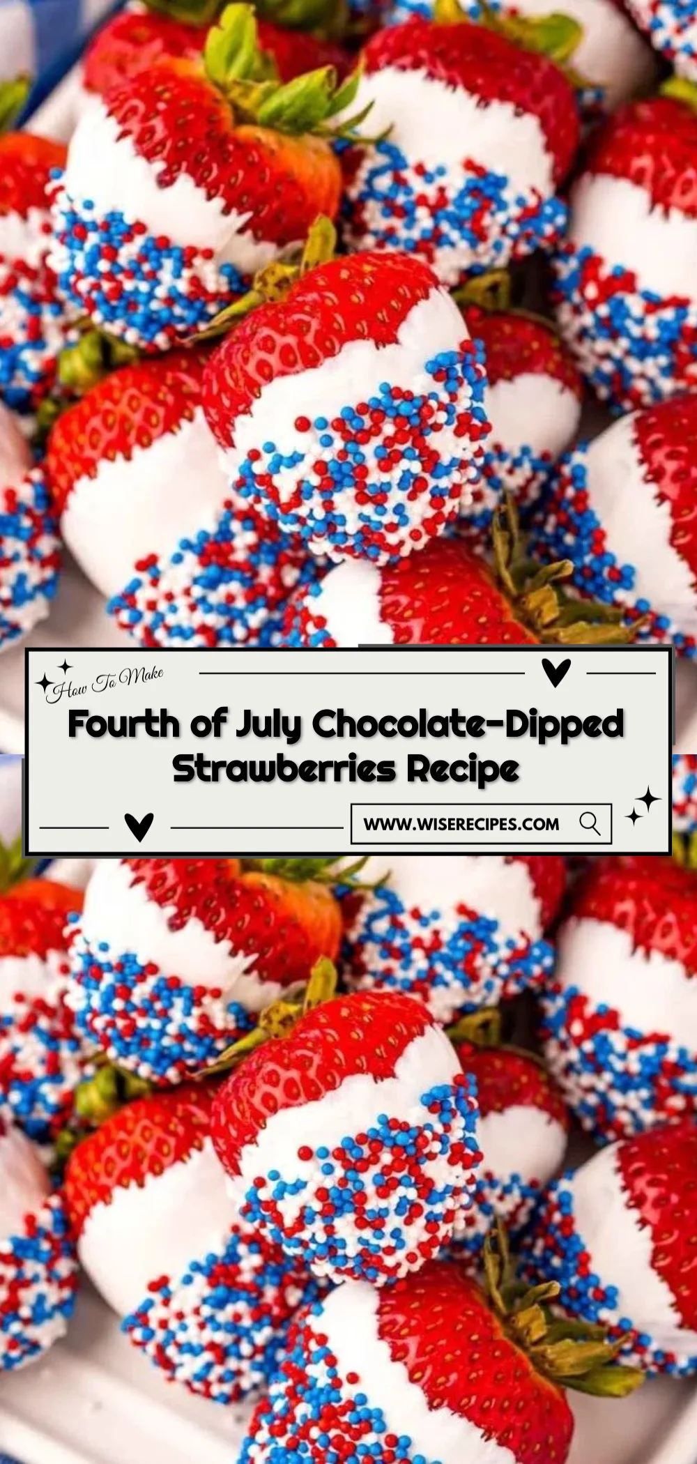 Delicious Fourth of July chocolate-dipped strawberries on a festive table