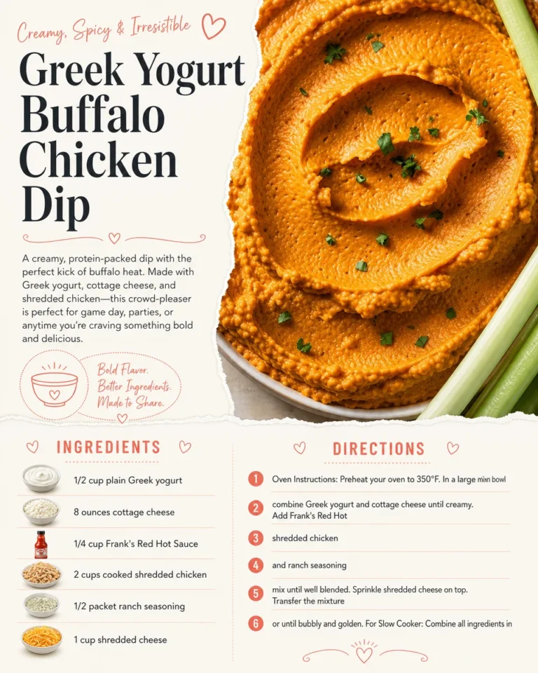 Healthy Greek Yogurt Buffalo Chicken Dip recipe ideal for parties and snacks