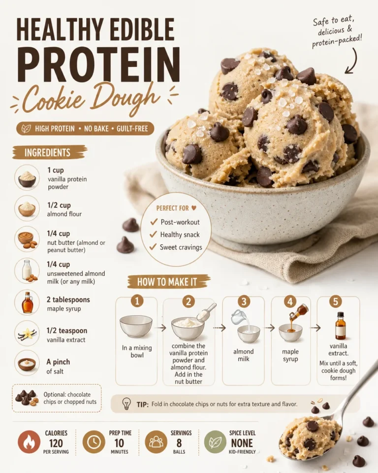 A bowl of healthy edible protein cookie dough topped with chocolate chips and nuts.