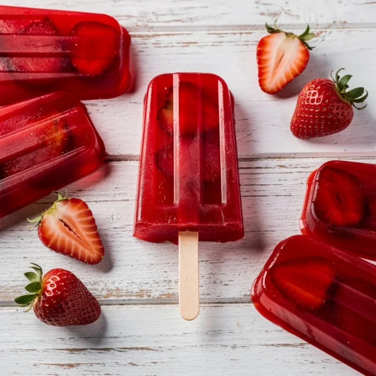 Colorful homemade Jello popsicles on a sunny day