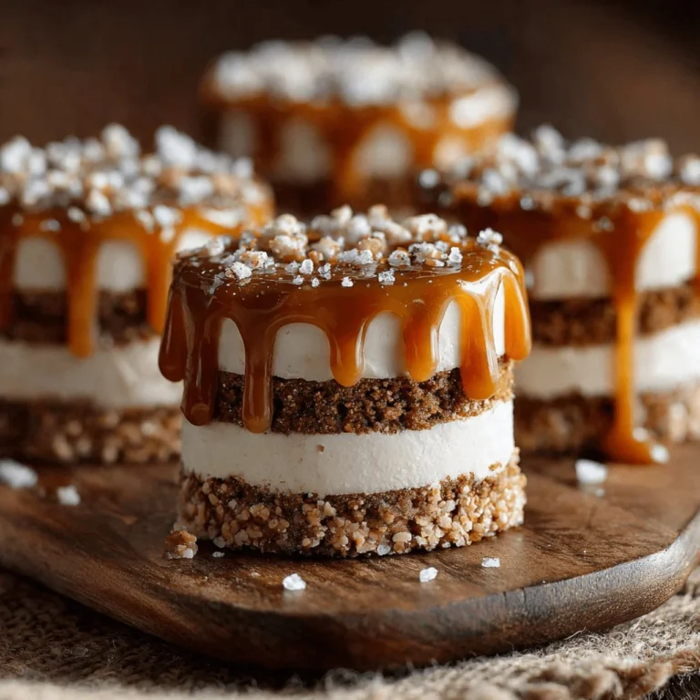 Mini no-bake gingerbread icebox cakes topped with caramel cream