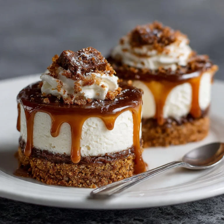 Mini no-bake gingersnap icebox cakes served on a plate with toppings