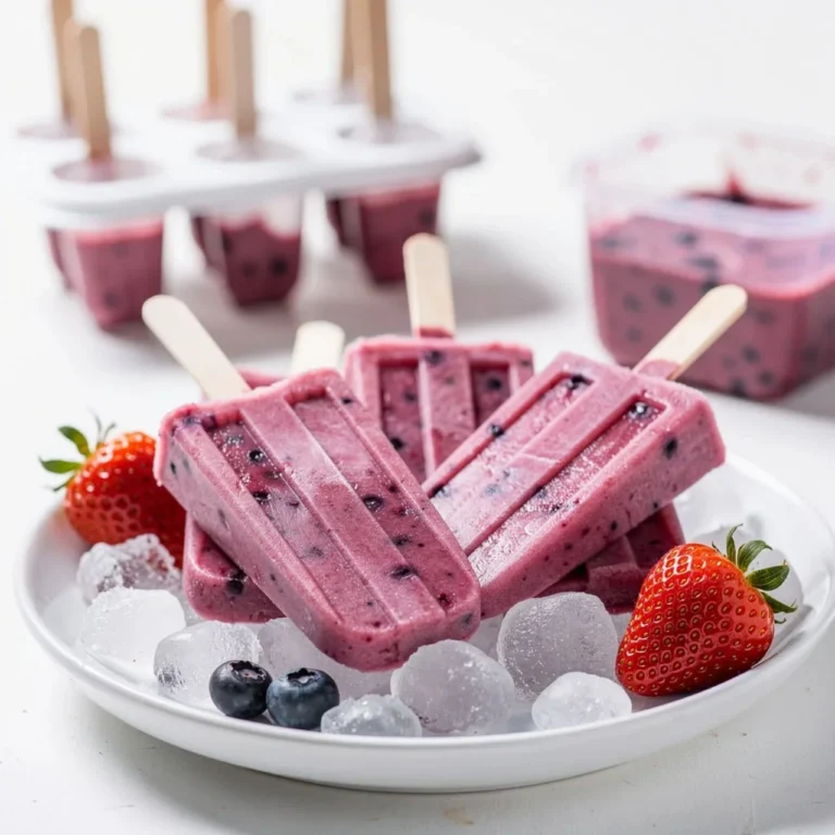 Delicious mixed berry fruit popsicles made from fresh berries
