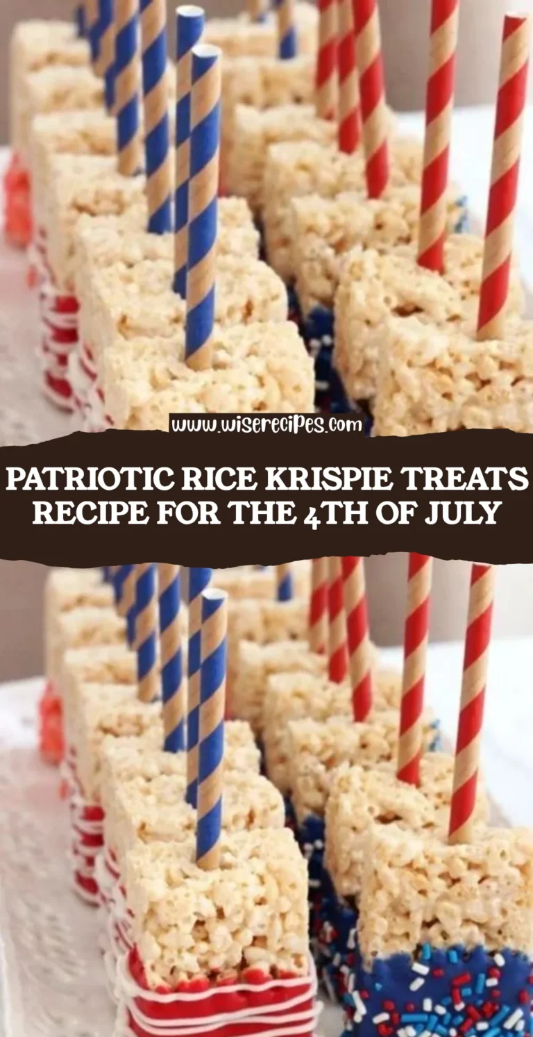 Patriotic Rice Krispie Treats decorated for the 4th of July celebration