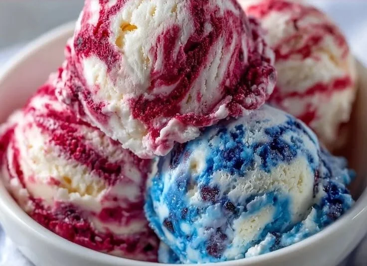 Delicious Red White and Blue Ice Cream perfect for summer celebrations