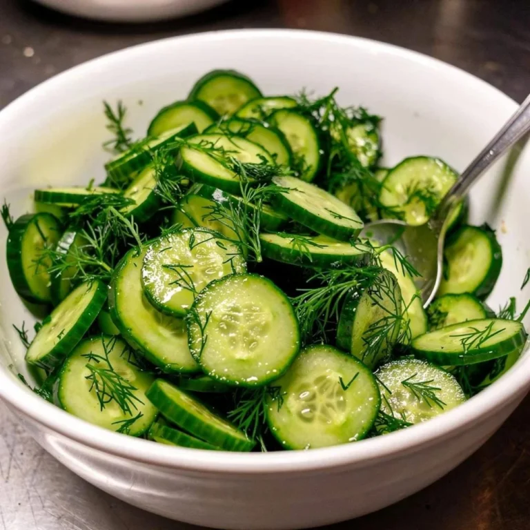 Bowl of refreshing cucumber salad with fresh herbs and dressing