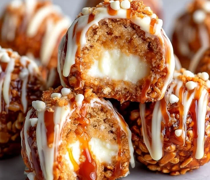 Delicious salted caramel pretzel cheesecake balls, the perfect no-bake dessert treat.