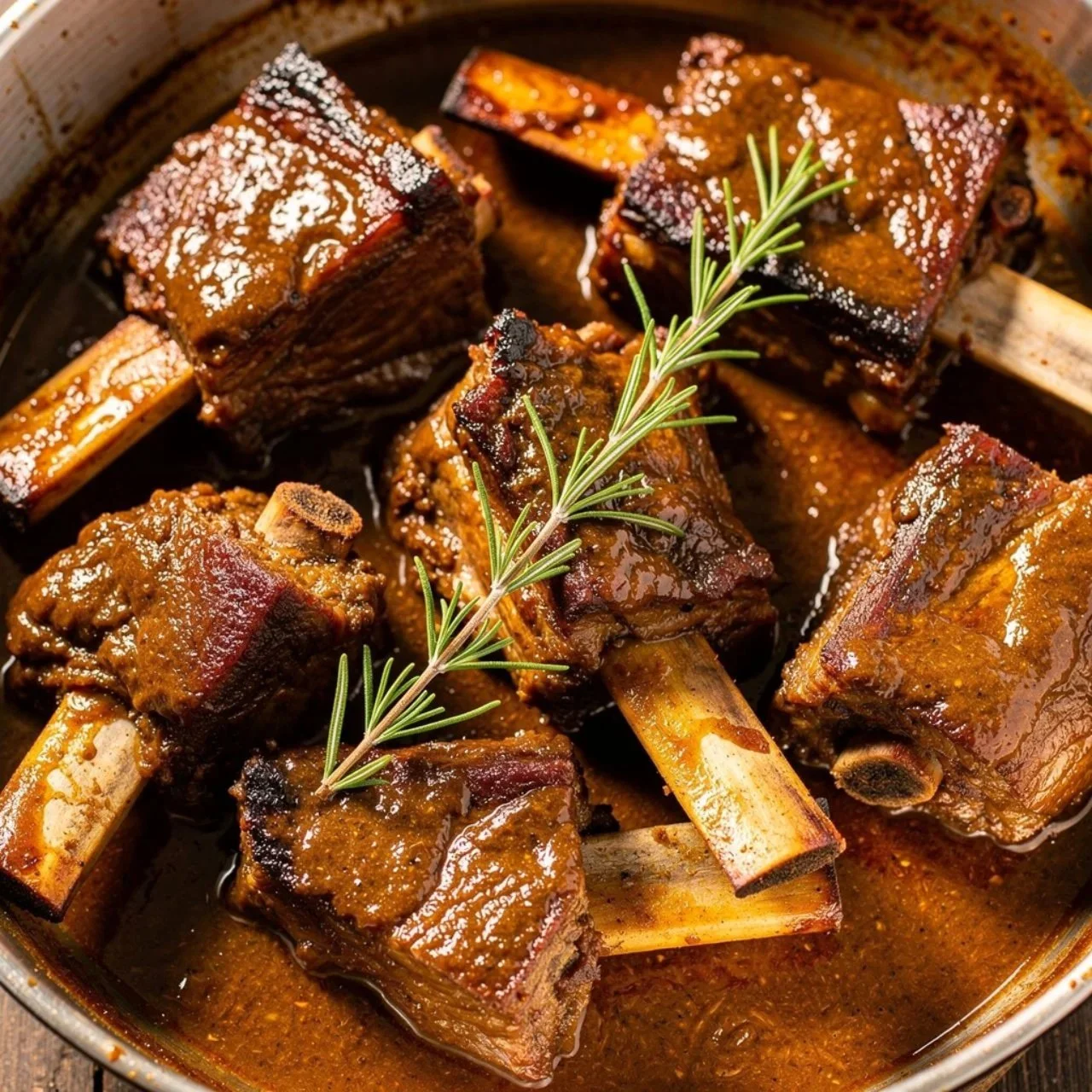 Delicious slow cooker short ribs served with vegetables