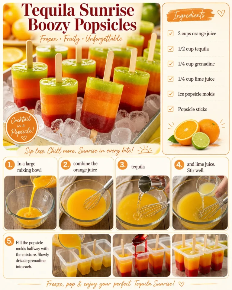 Tequila sunrise boozy popsicles melting in a sunny outdoor setting