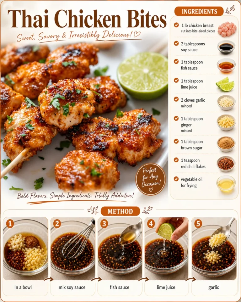 Delicious Thai Chicken Bites served with dipping sauce