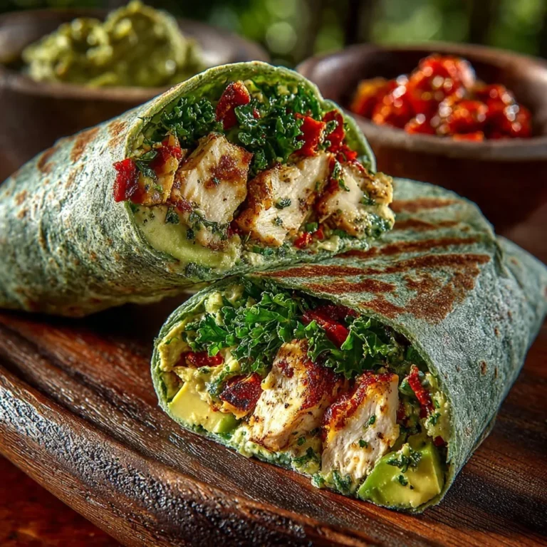 Delicious Chicken Avocado Wraps on a plate, perfect for a quick and healthy dinner.