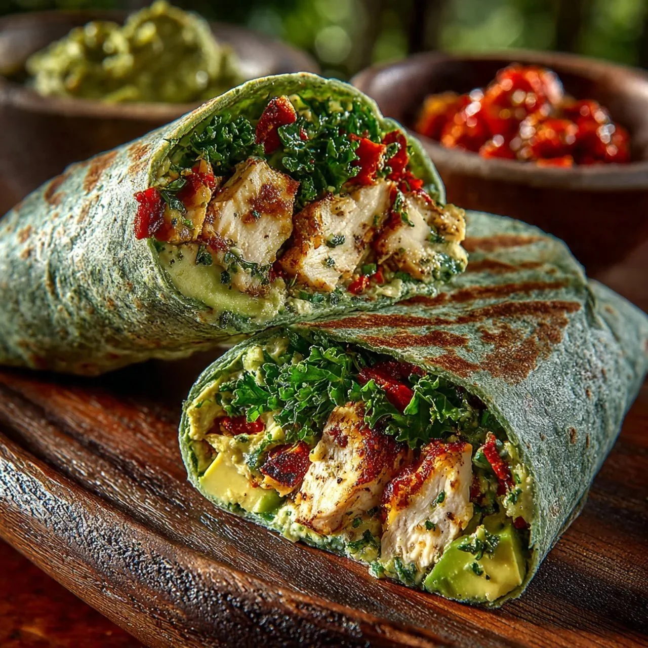 Delicious Chicken Avocado Wraps on a plate, perfect for a quick and healthy dinner.