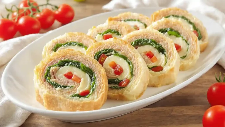 Delicious Turkey Pinwheels served as appetizers on a platter