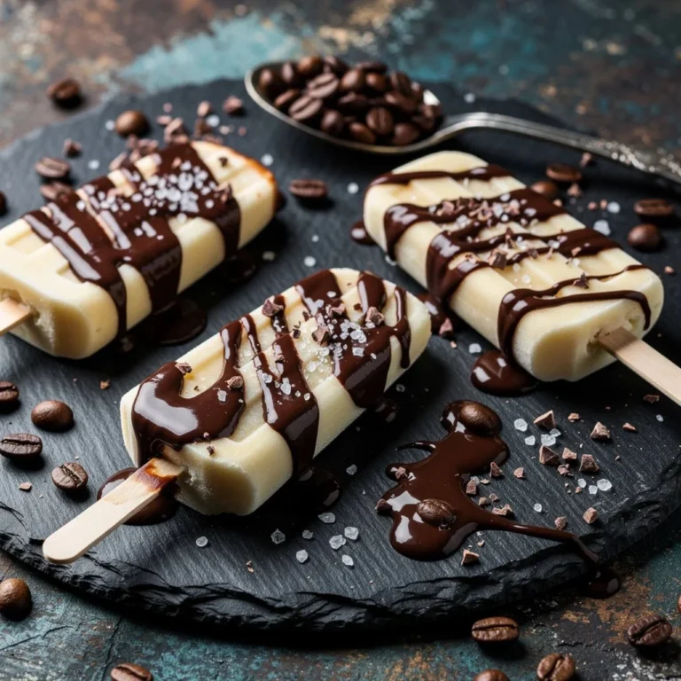 Vanilla cold brew coffee popsicles ready to be enjoyed on a hot summer day