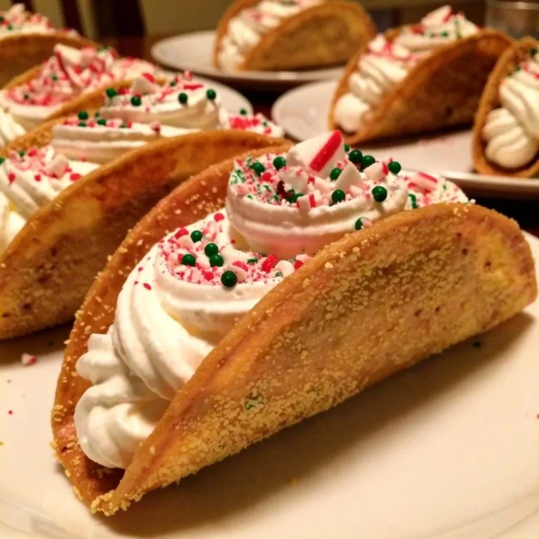Delicious Christmas cheesecake tacos topped with festive decorations