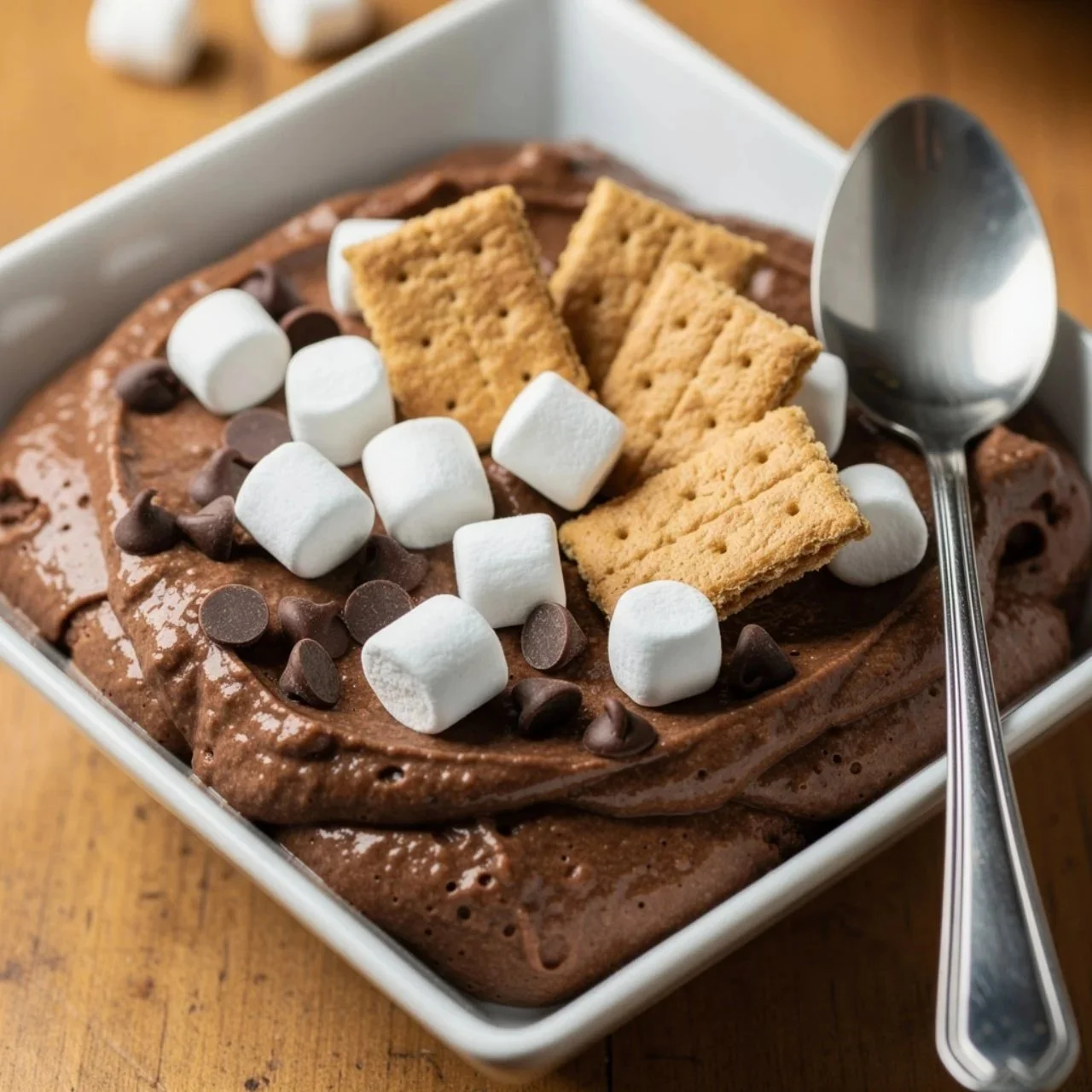 Easy S'mores dessert with chocolate, marshmallows, and graham crackers