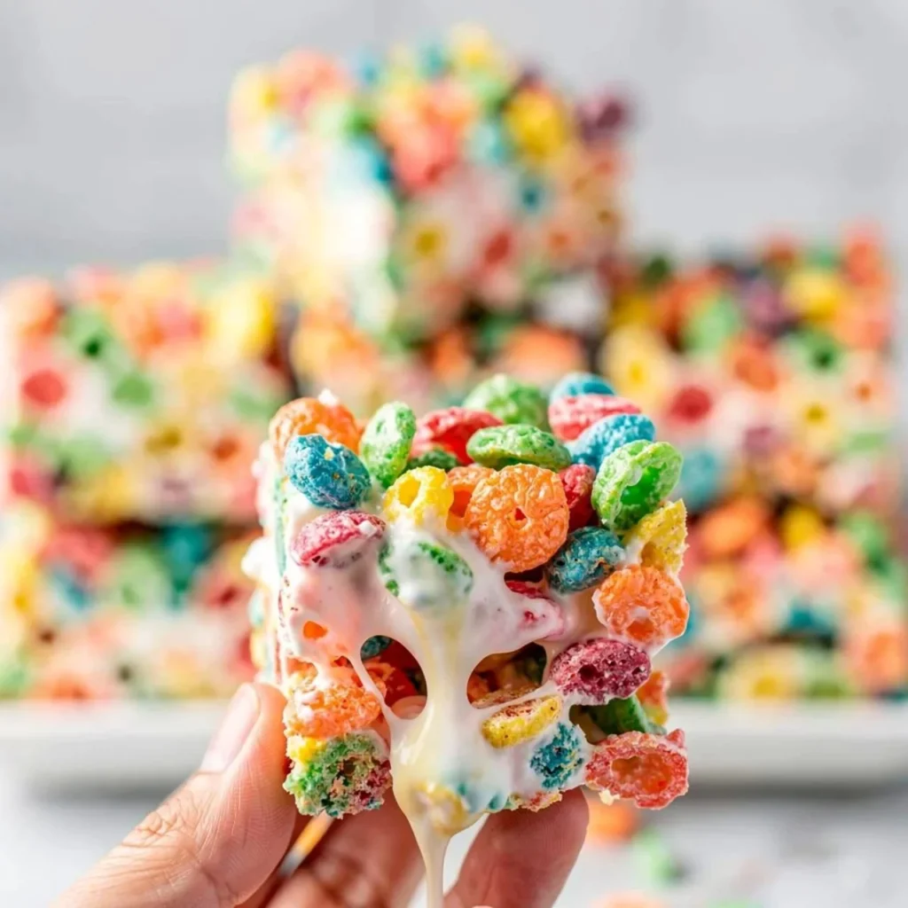Fruity Pebbles Rice Krispies Treats - colorful and delicious dessert bars