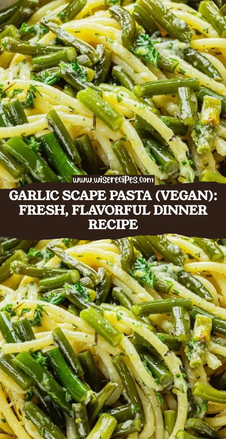 Delicious Garlic Scape Pasta garnished with fresh herbs