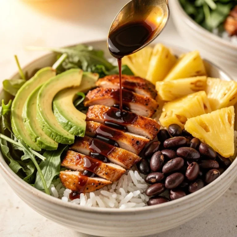 Delicious Hawaiian Chicken Bowl with vegetables and rice
