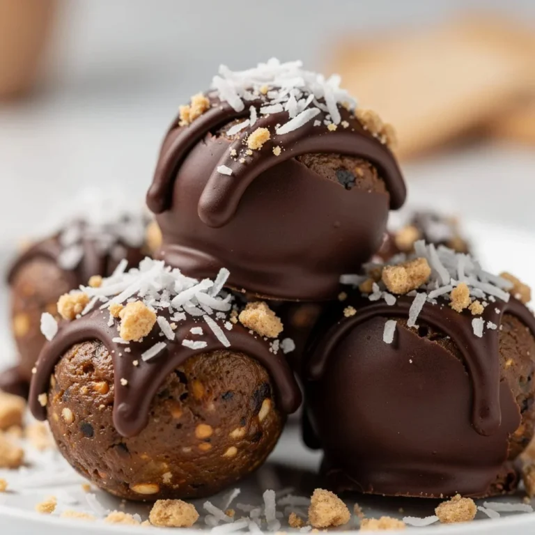 Samoa Cookie Protein Balls are healthy energy snacks with rich chocolate and coconut flavors.