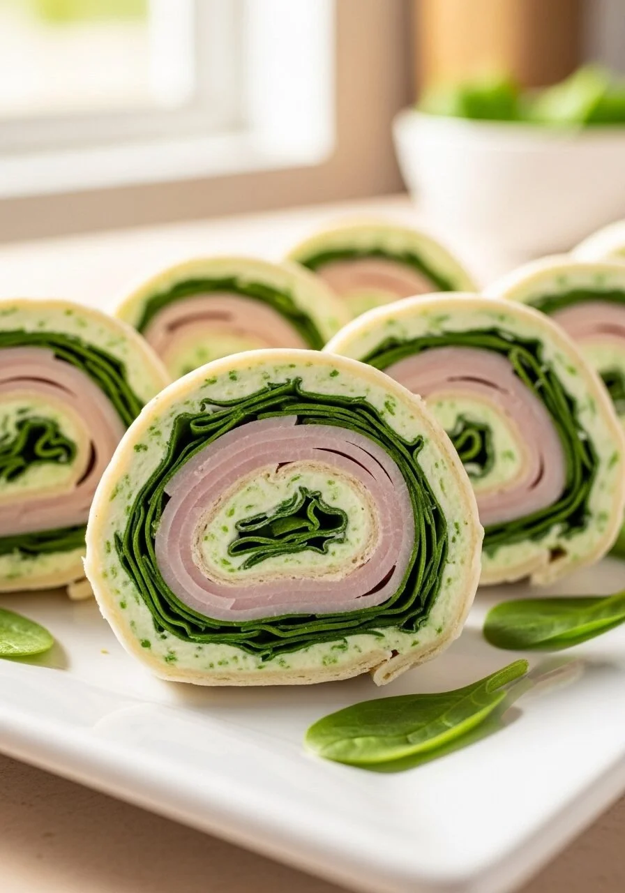 Delicious Turkey Pinwheels ready to serve as a quick snack or appetizer.
